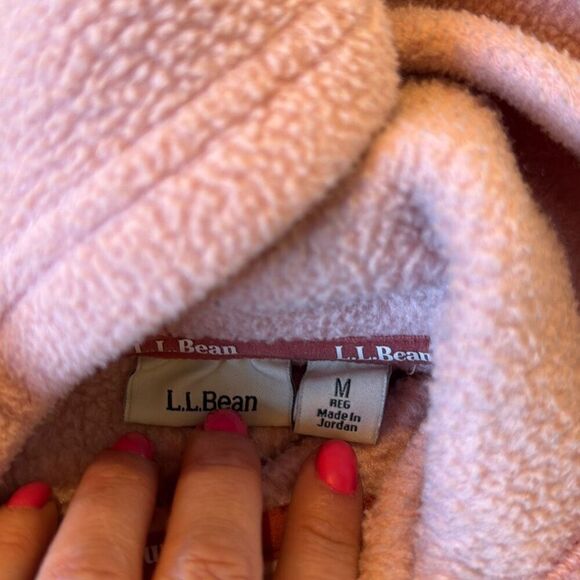 L.L. Bean Katahdin pink quarter zip hooded fleece M - Picture 3 of 10